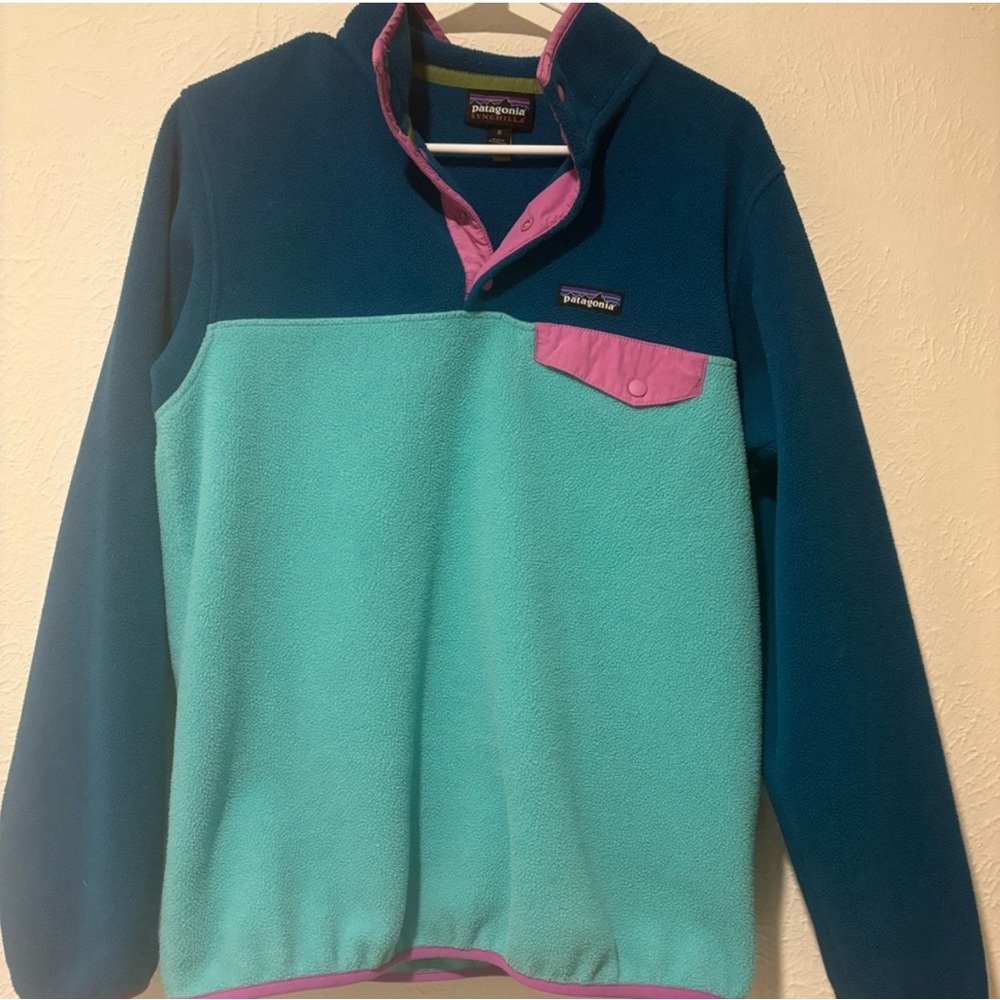 Patagonia Synchilla Teal and Pink